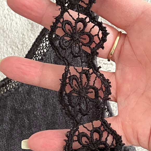 Eileen Fisher 100% Linen Sleeveless Tank Dress Charcoal Lace Strap Minimalist XS - Picture 11 of 15